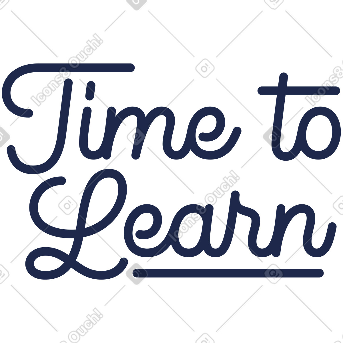 Lettering time to learn illustration showcasing education clipart graphics