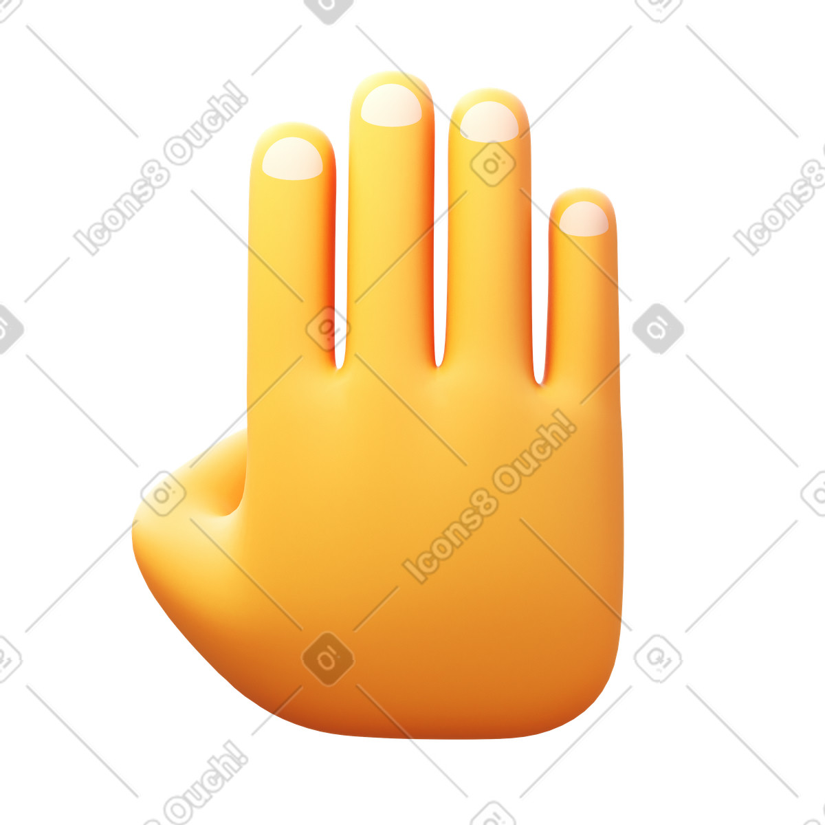 Ilustración Four fingers en estilo 3D Fluency a descargar en PNG y SVG