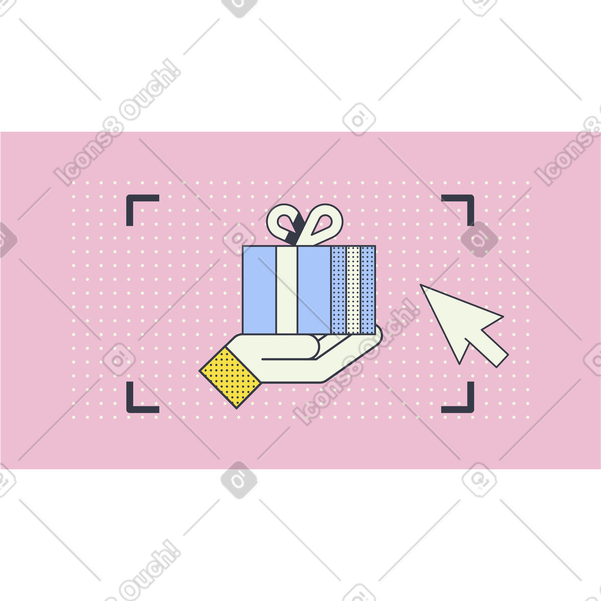 Buying a gift online illustration in Abstract style download in PNG, SVG