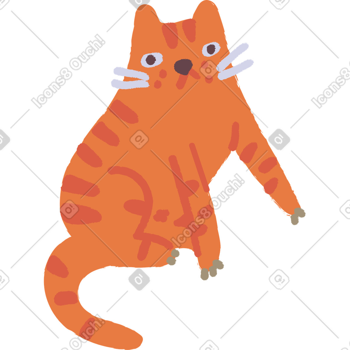Cat sitting illustration in Ginger style download in PNG, SVG