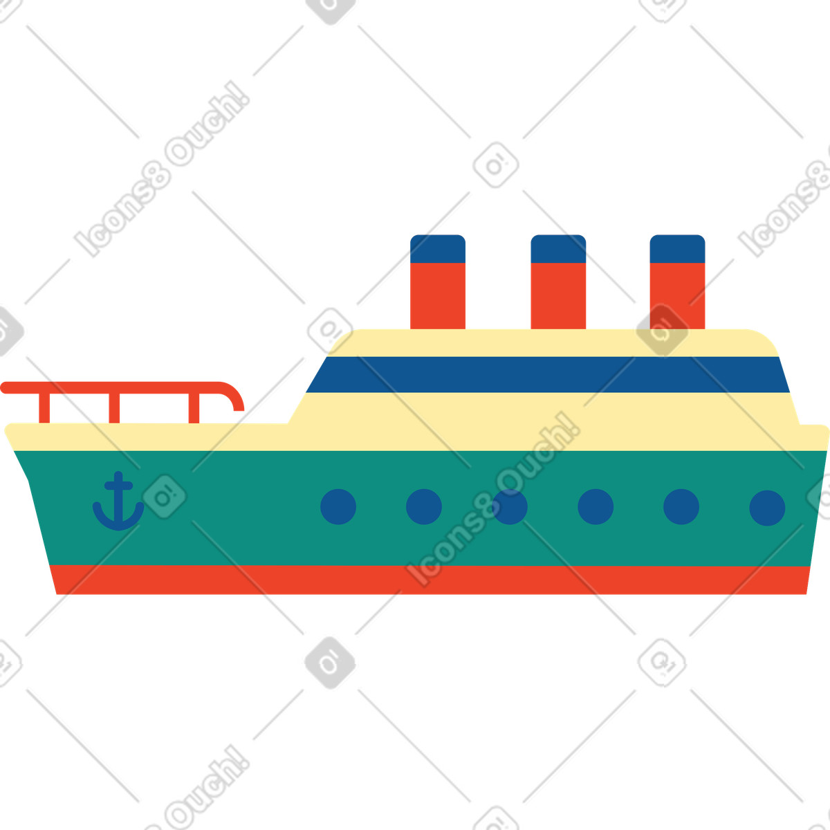 Cruise ship illustration in Polar style download in PNG, SVG