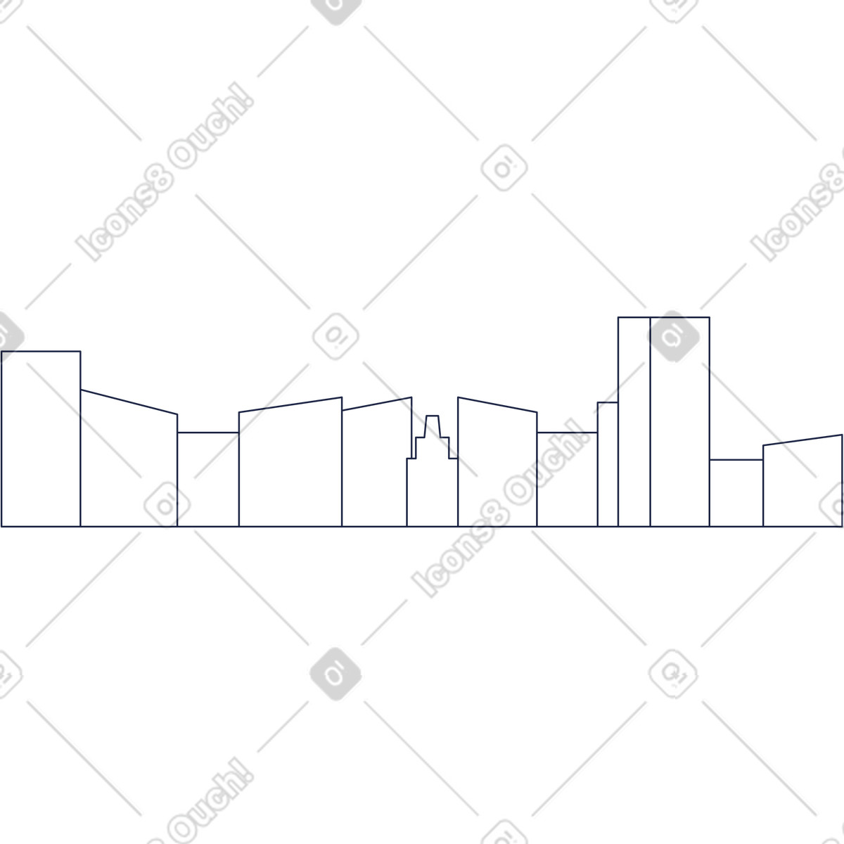 Ilustração de Fundo megapolis em no estilo Urban Line para baixar em PNG, SVG