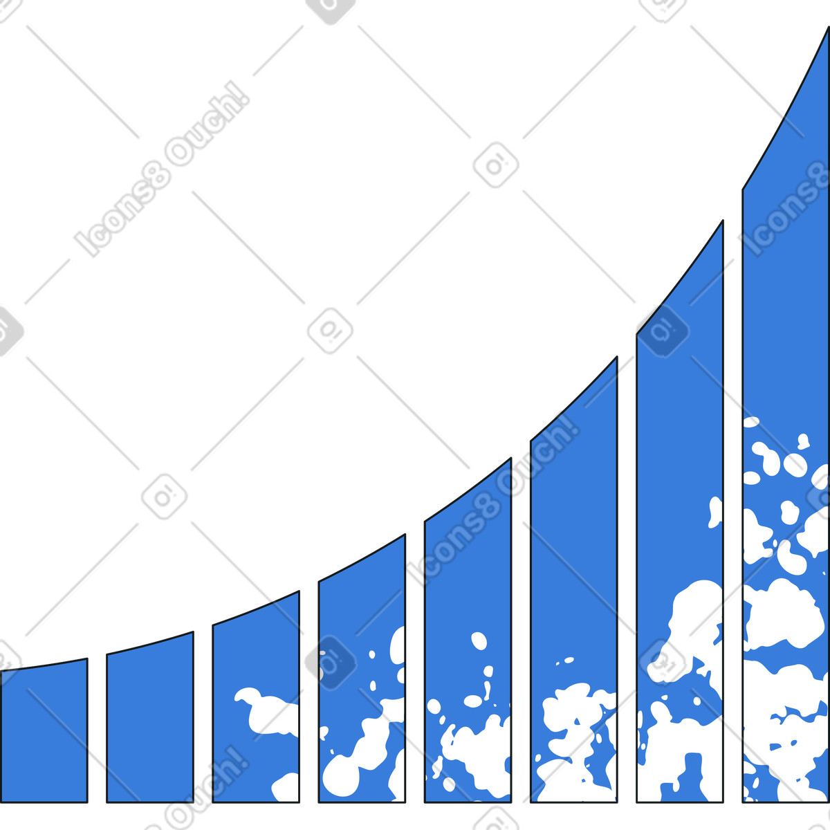 Wachsender graph mit textur illustration in PNG, SVG