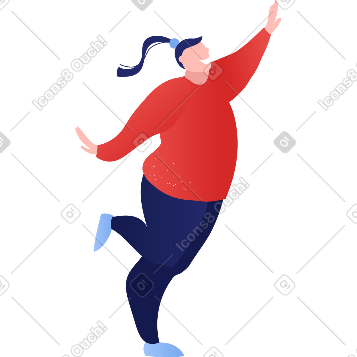 Frau-Illustration im Clip-Stil als Download in PNG, SVG