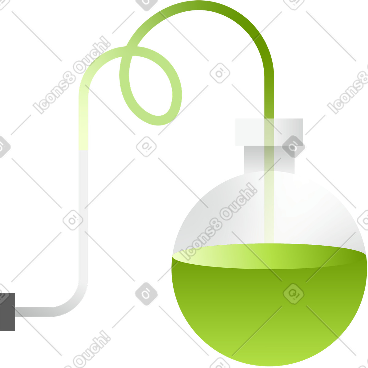 Illustration Flacon chimique avec liquide vert dans le style Jumble à télécharger aux formats PNG, SVG