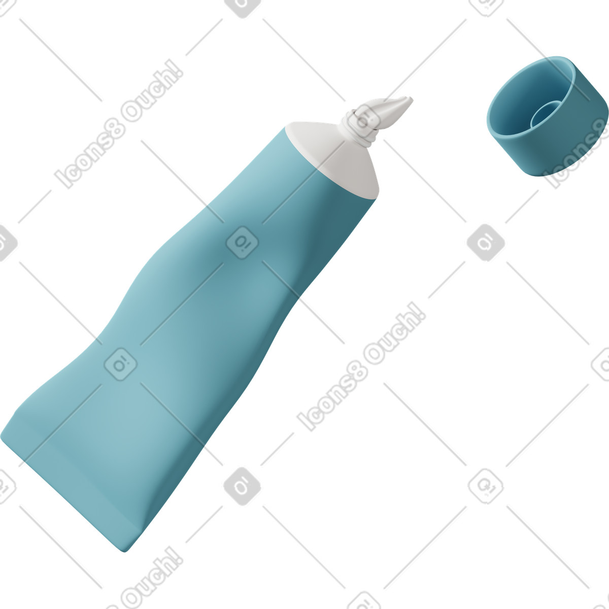 Ilustração de Blue toothpaste em no estilo 3D Casual life para baixar em PNG, SVG