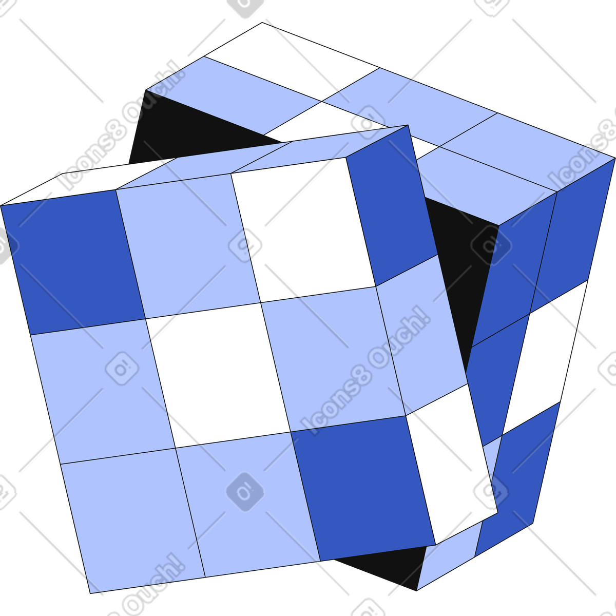 Rubik's cube illustration in PNG, SVG