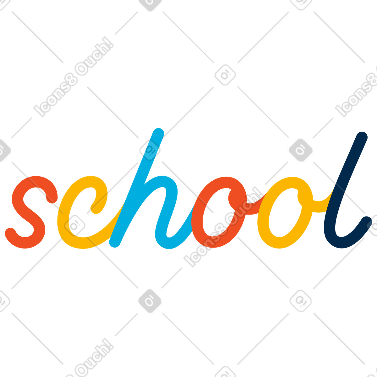 Illustration Lettering school dans le style Flame à télécharger aux formats PNG, SVG