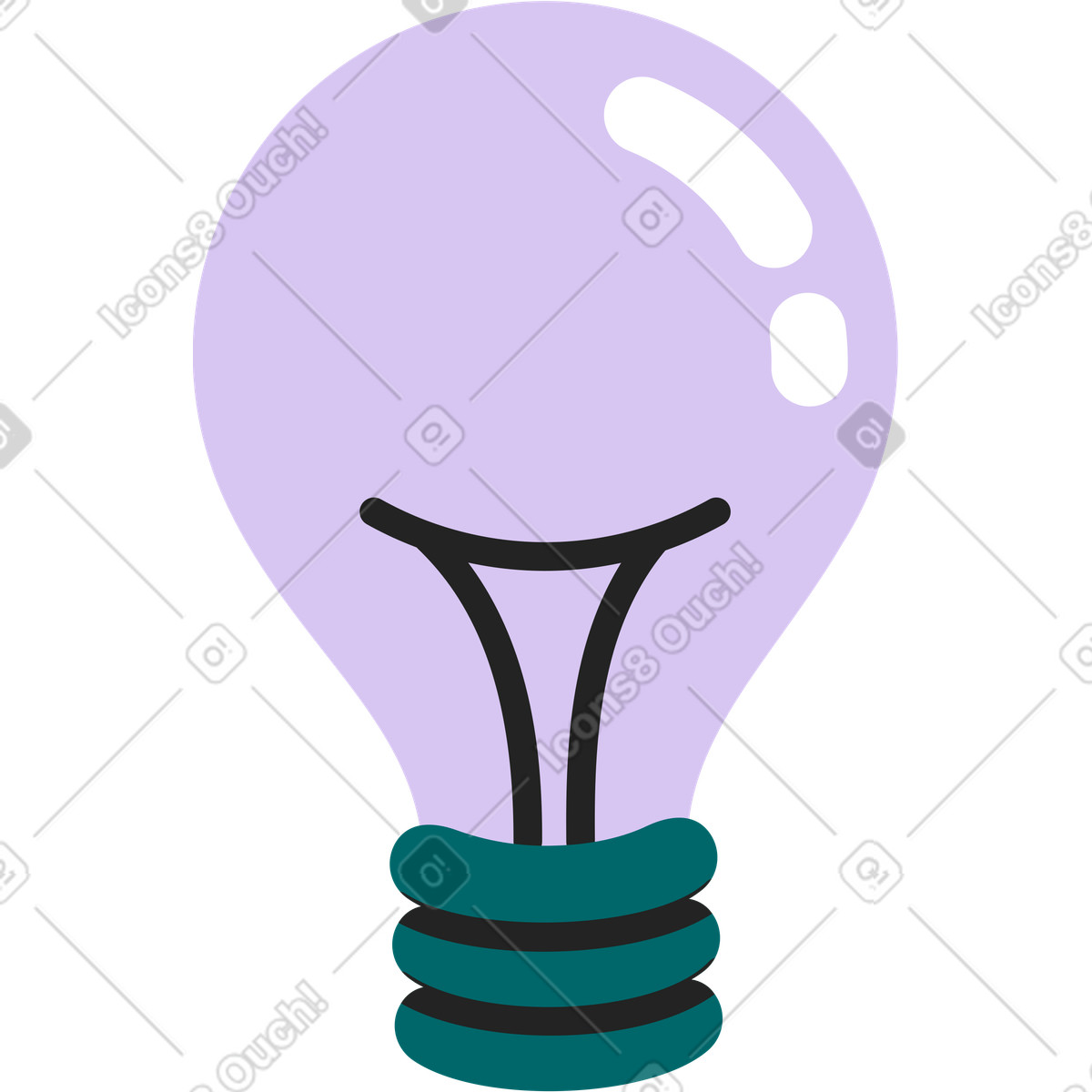 Ilustración Bombilla en estilo Sammy Line a descargar en PNG y SVG