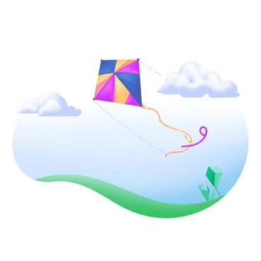 A kite dropping from the sky as the wind dies down, showing the concept of free fall.
