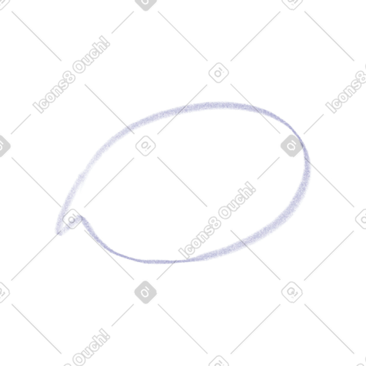 Illustration Bulle de dialogue lilas dans le style Doodle à télécharger aux formats PNG, SVG