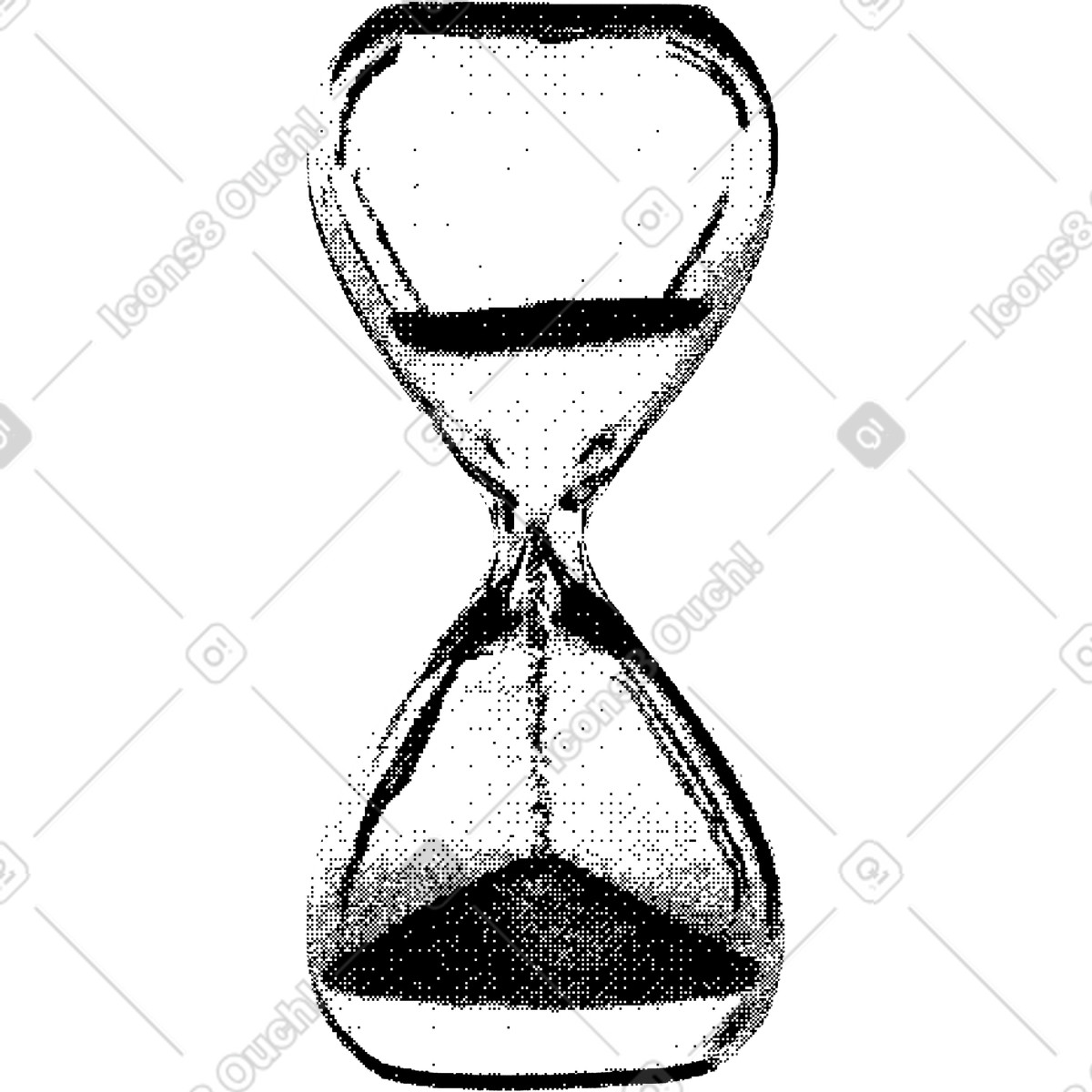 Bitmap スタイルの Hourglass のイラストをPNG、SVG形式でダウンロード