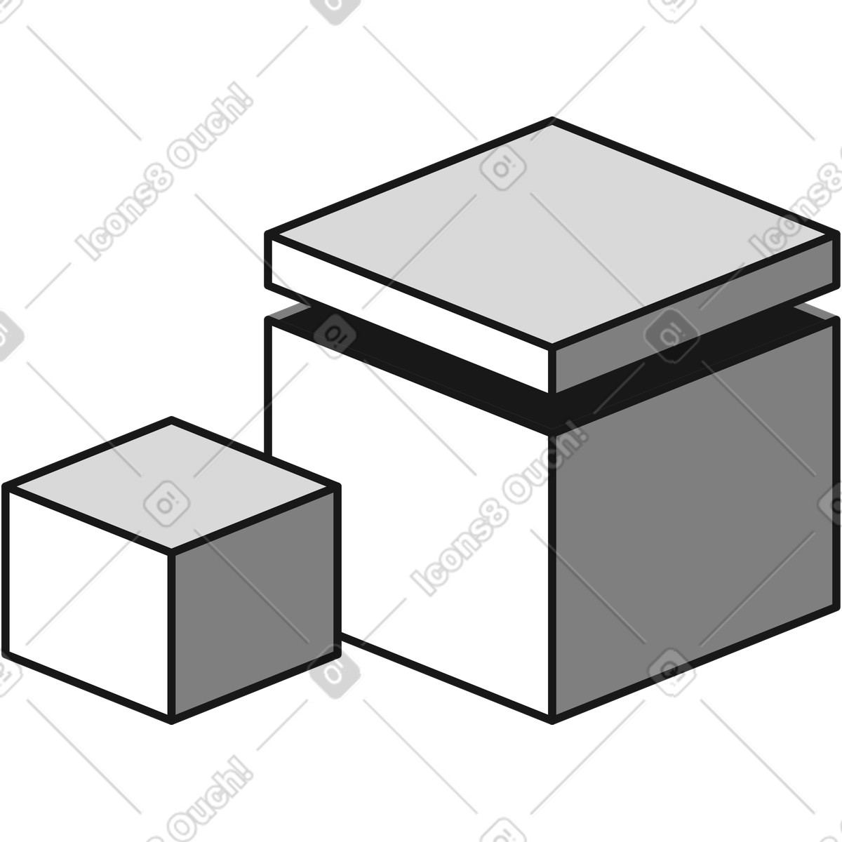 Box two illustration in Futuristic style download in PNG, SVG
