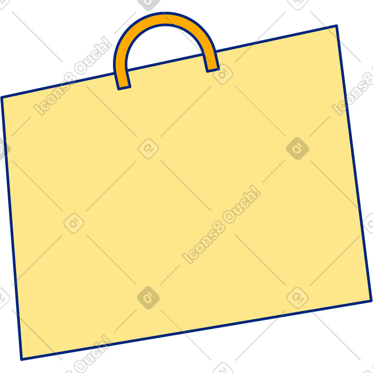 Ilustración Bolso de compras amarillo en estilo Neo-Sakura a descargar en PNG y SVG