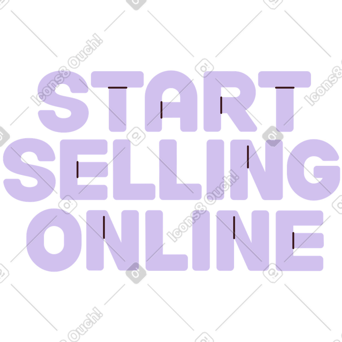 Ilustración Las letras comienzan a vender en línea estilo Folks descargar PNG y SVG