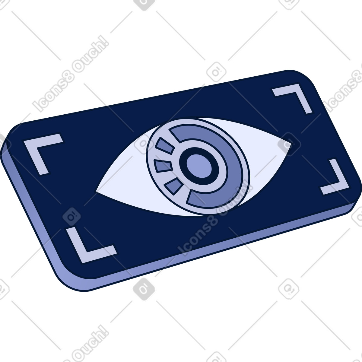 Tablet con visione artificiale illustrazione in stile Neat scarica in PNG, SVG