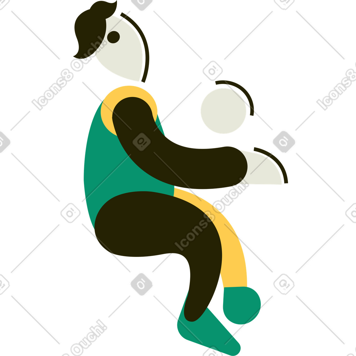 Ilustración Hombre sentado en estilo Spot a descargar en PNG y SVG