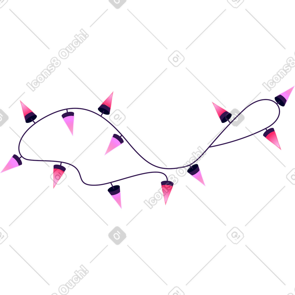 Christmas lights illustration holiday decorations clipart image in PNG, SVG, GIF