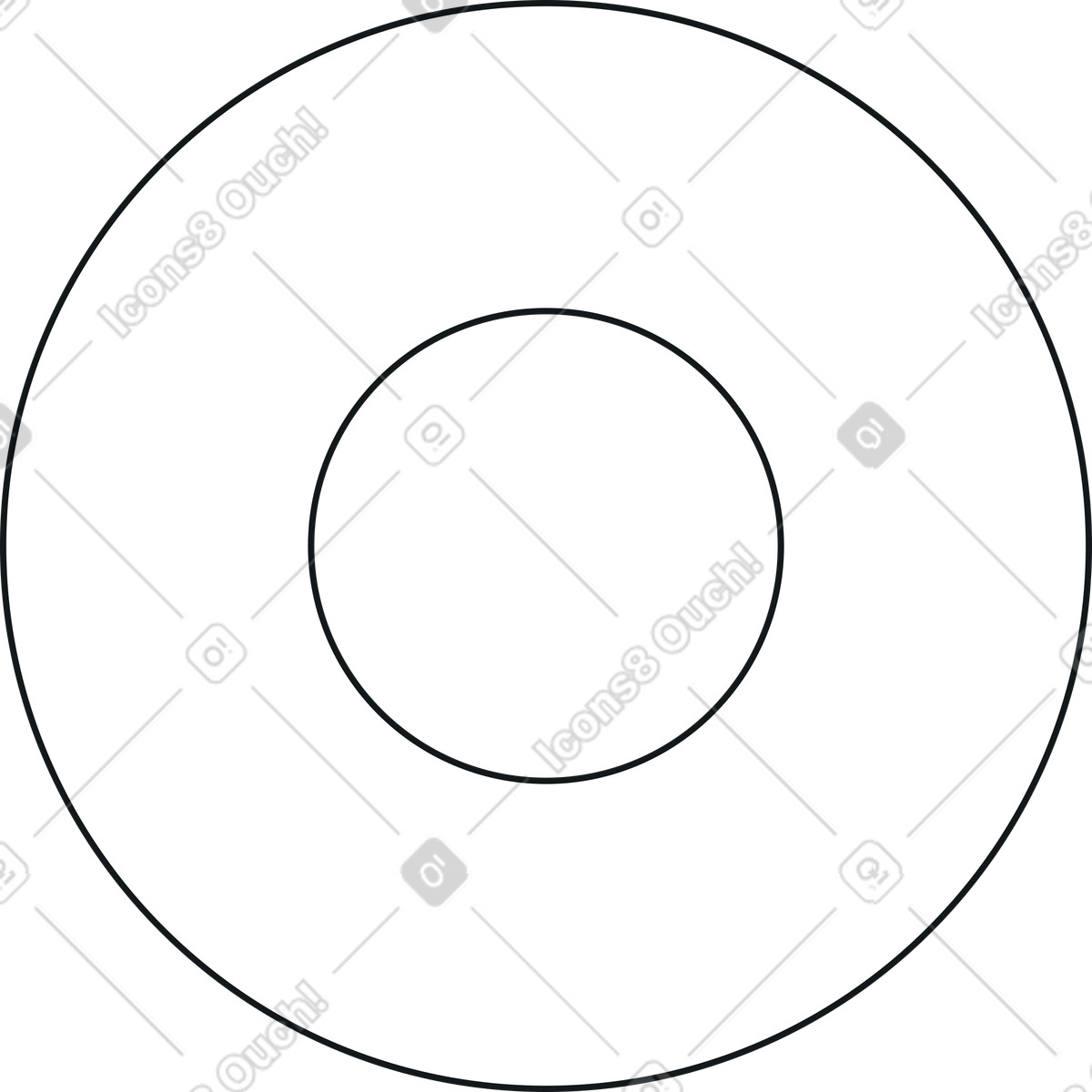 Forma ad anello bianco illustrazione in stile Midnight scarica in PNG, SVG