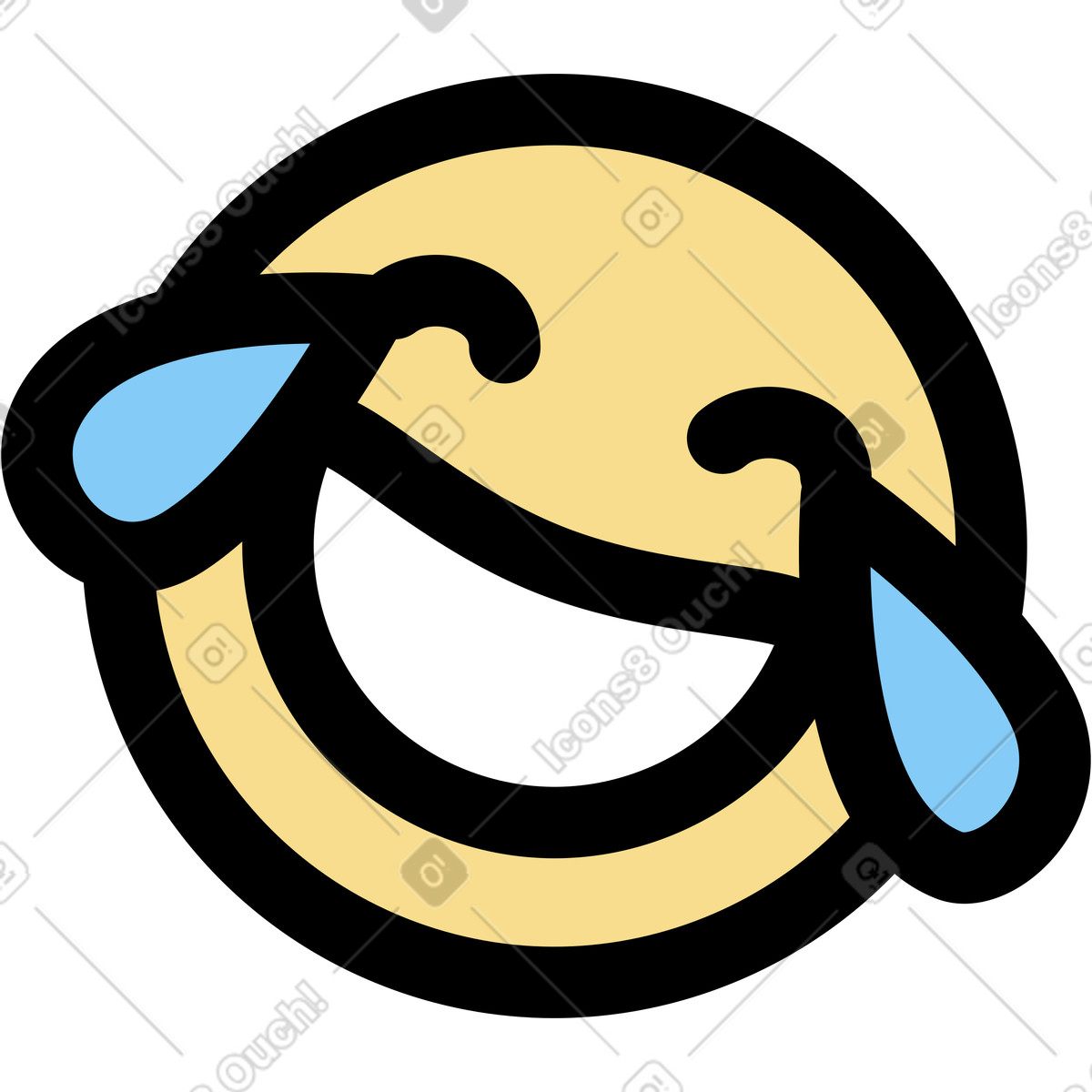 Emoji lol illustrazione in stile Notes scarica in PNG, SVG