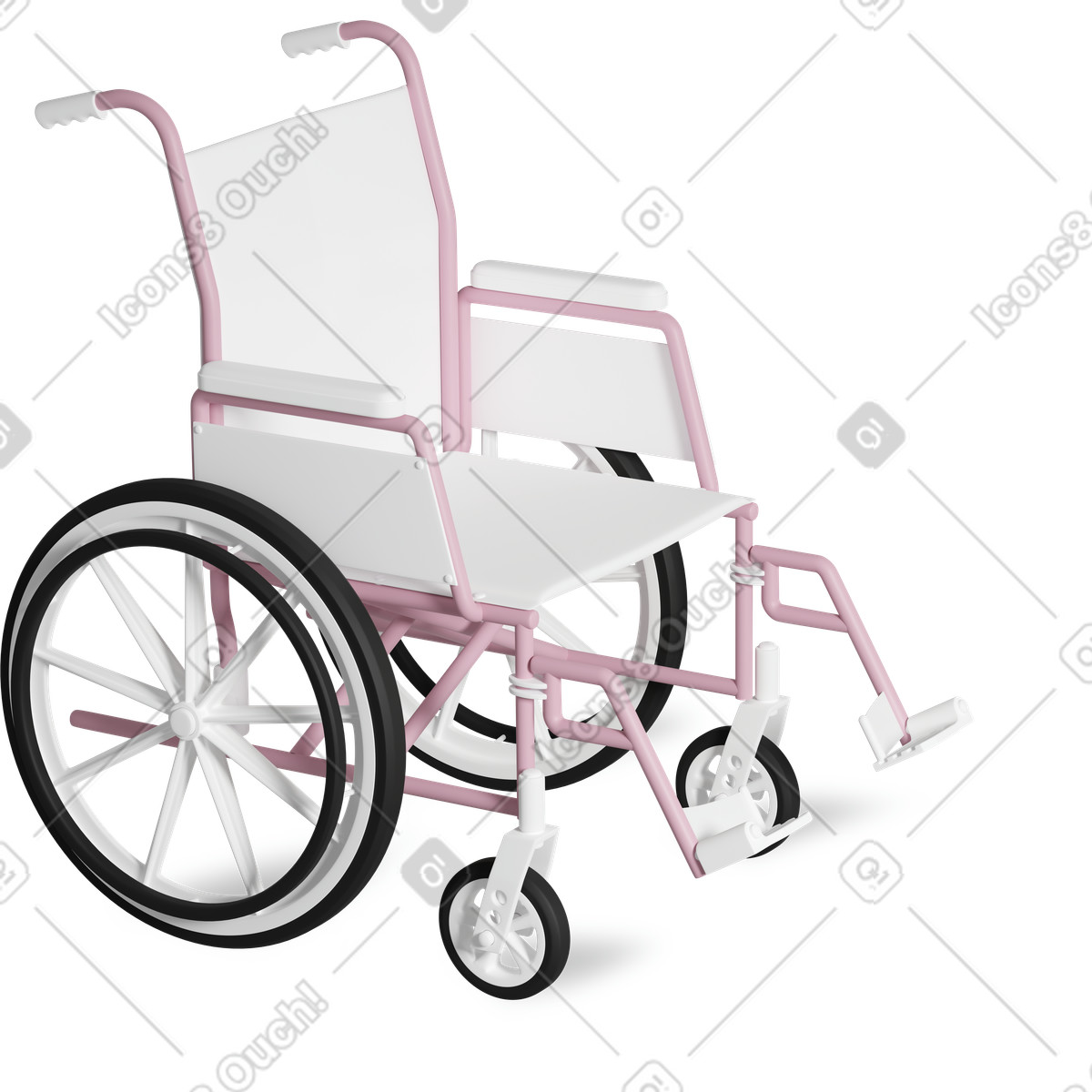 下载 3D Casual life 风格的 Wheelchair 插画，支持 PNG、SVG 格式