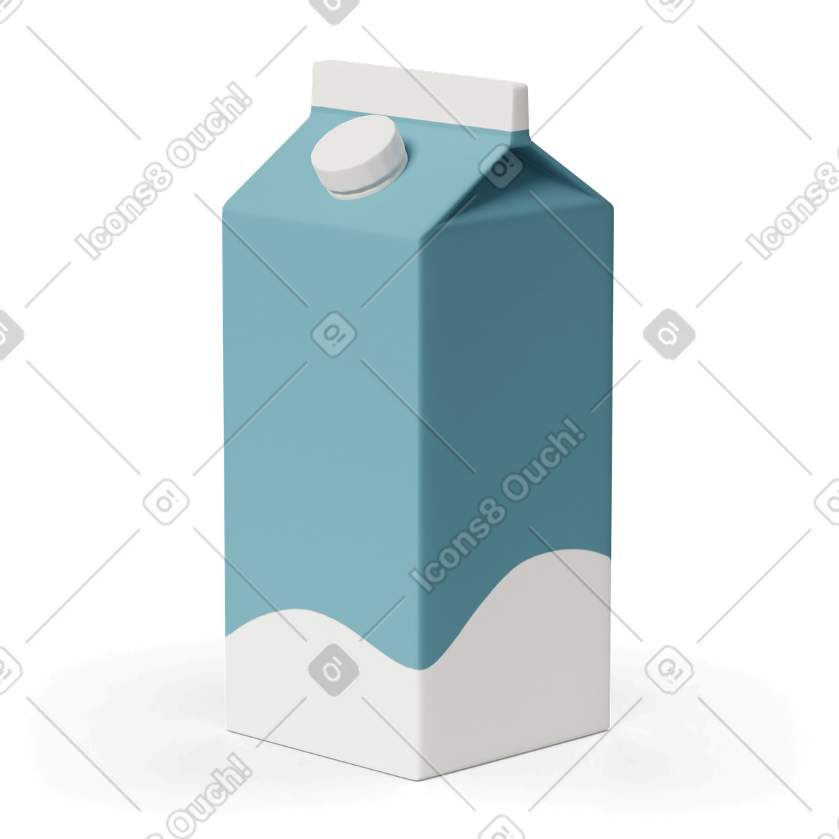 Blue milk carton illustration in 3D Casual life style download in PNG, SVG