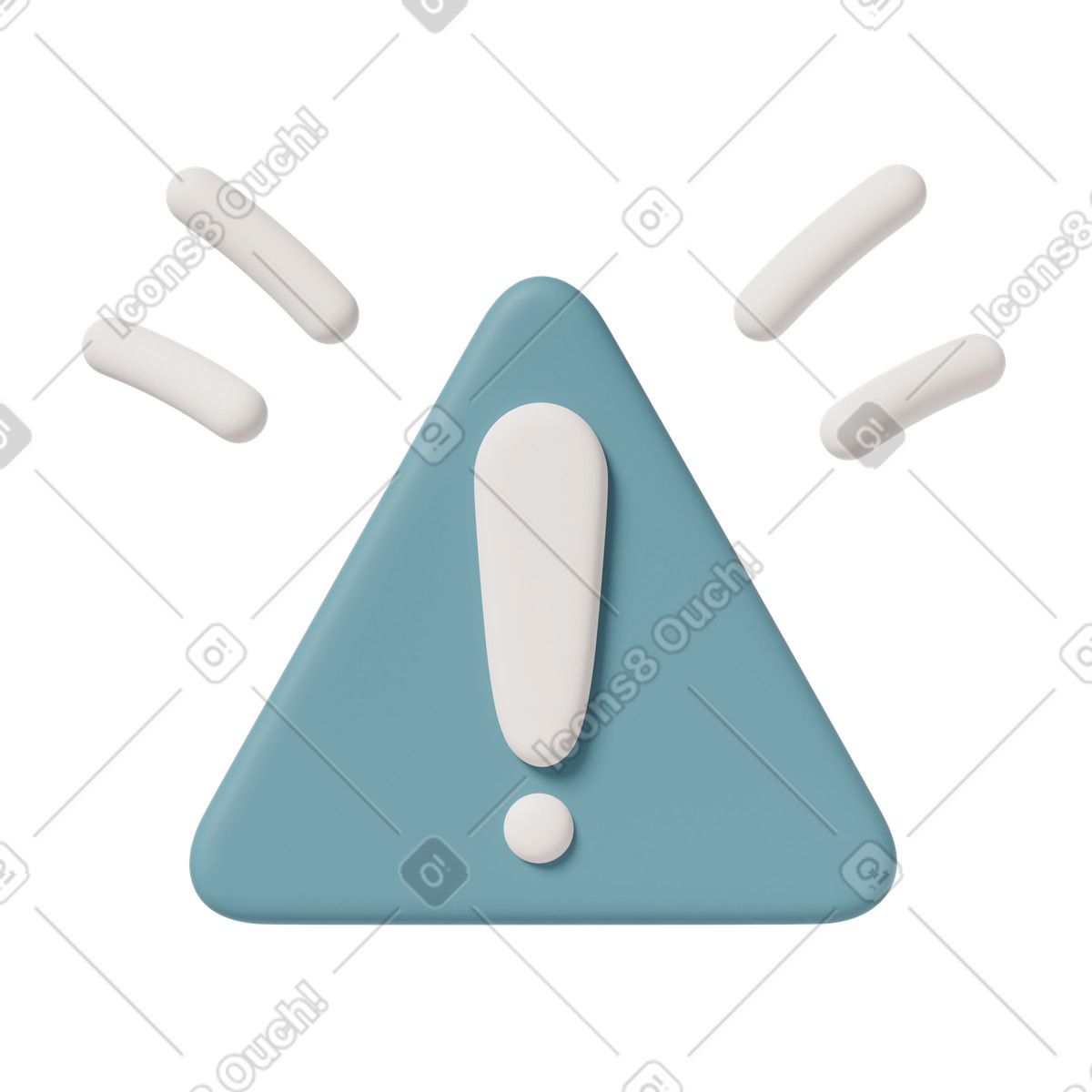 Анимированная иллюстрация Error warning icon в стиле 3D Casual life — скачать в форматах GIF, Lottie (JSON), AE