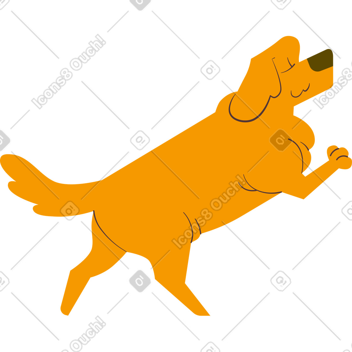 Smiling Labrador retriever sitting, vector illustration clipart transparent