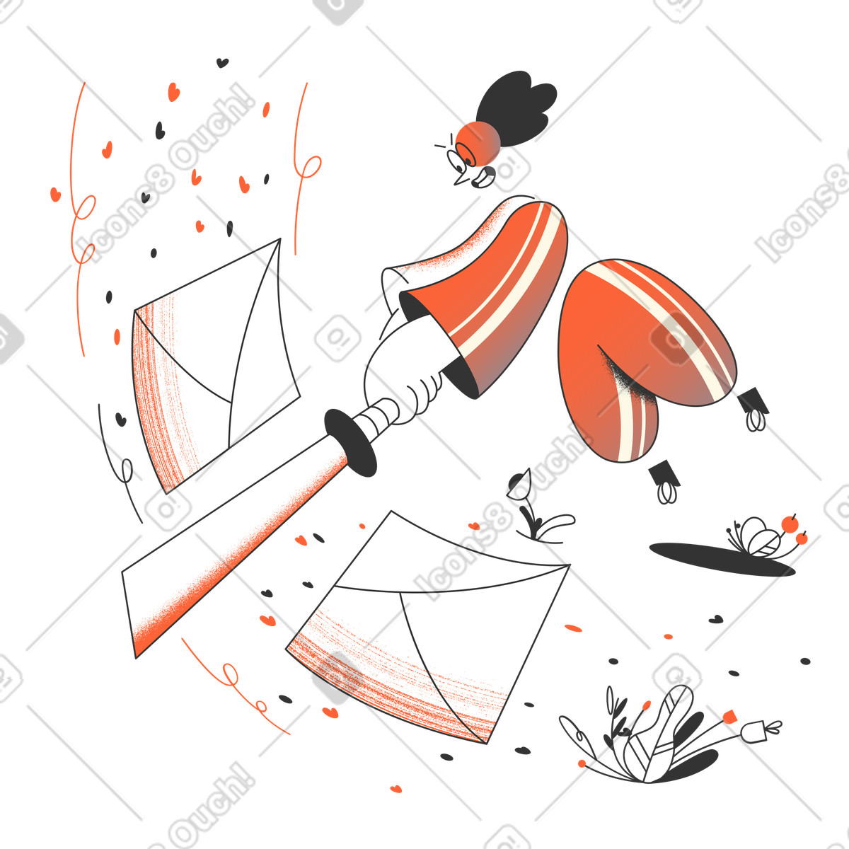 Persona che taglia una busta per annullare l'iscrizione illustrazione in stile Crayon scarica in PNG, SVG