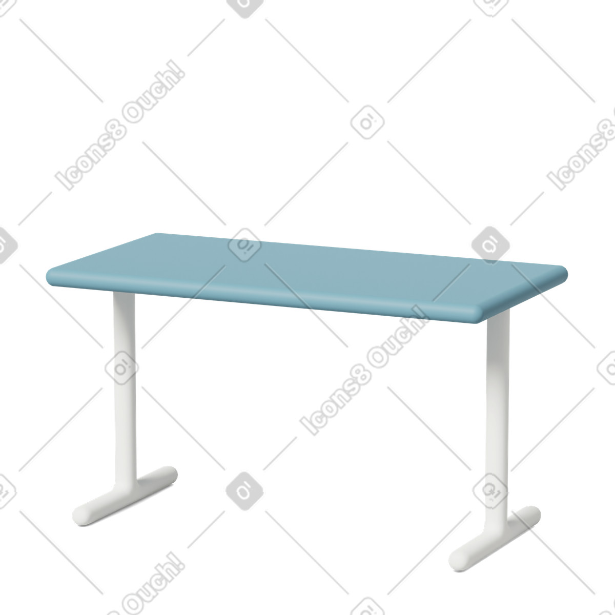 3D Casual life 스타일의 Blue desk 일러스트레이션 PNG, SVG 다운로드