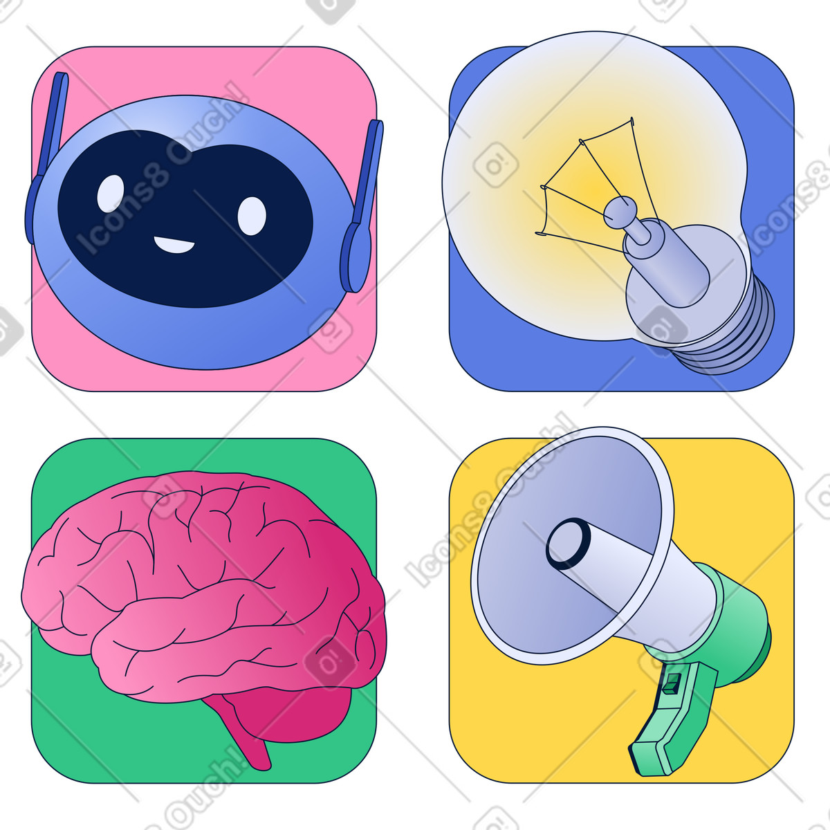 Ai 기반 비즈니스 혁신 illustration in Neat style download in PNG, SVG