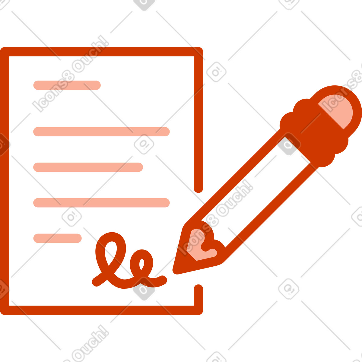 Ilustração de Assinando um contrato em no estilo Natty para baixar em PNG, SVG