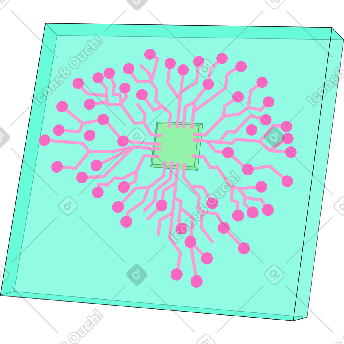 Ilustración Chip cerebral en estilo Kit a descargar en PNG y SVG
