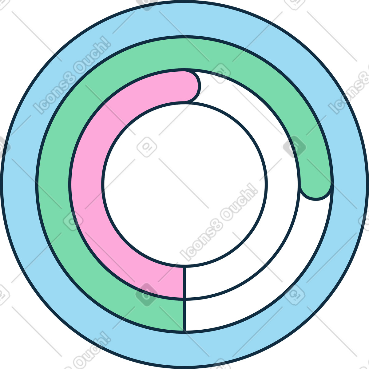 Activity rings illustration in Bubble gum style download in PNG, SVG