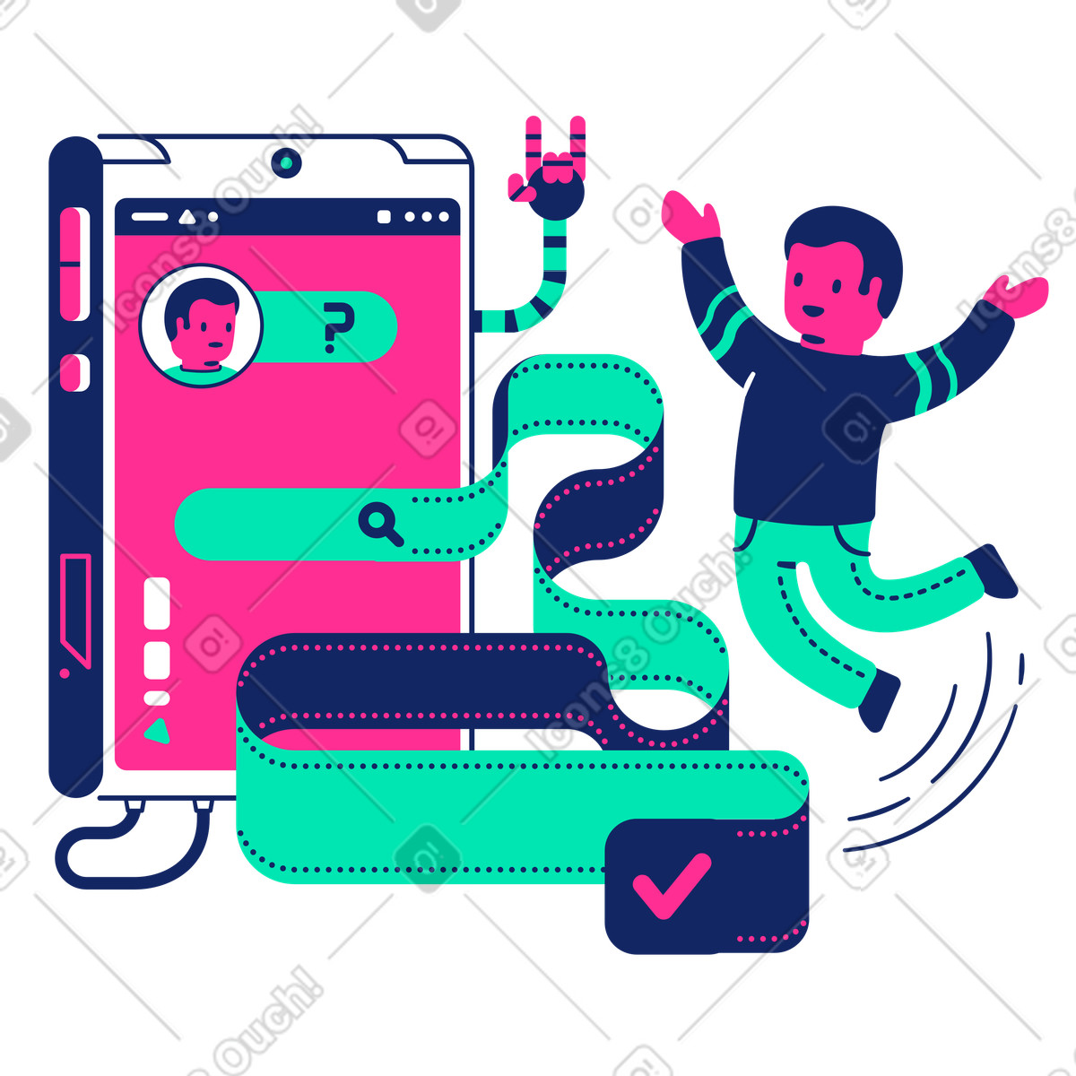 Ilustração de Resposta encontrada em no estilo Cyborg para baixar em PNG, SVG