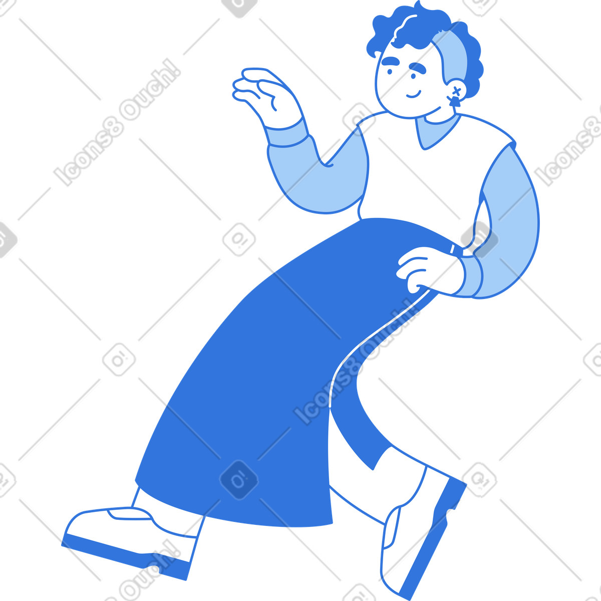 下载 Sky 风格的 女人手里拿着东西 插画，支持 PNG、SVG 格式