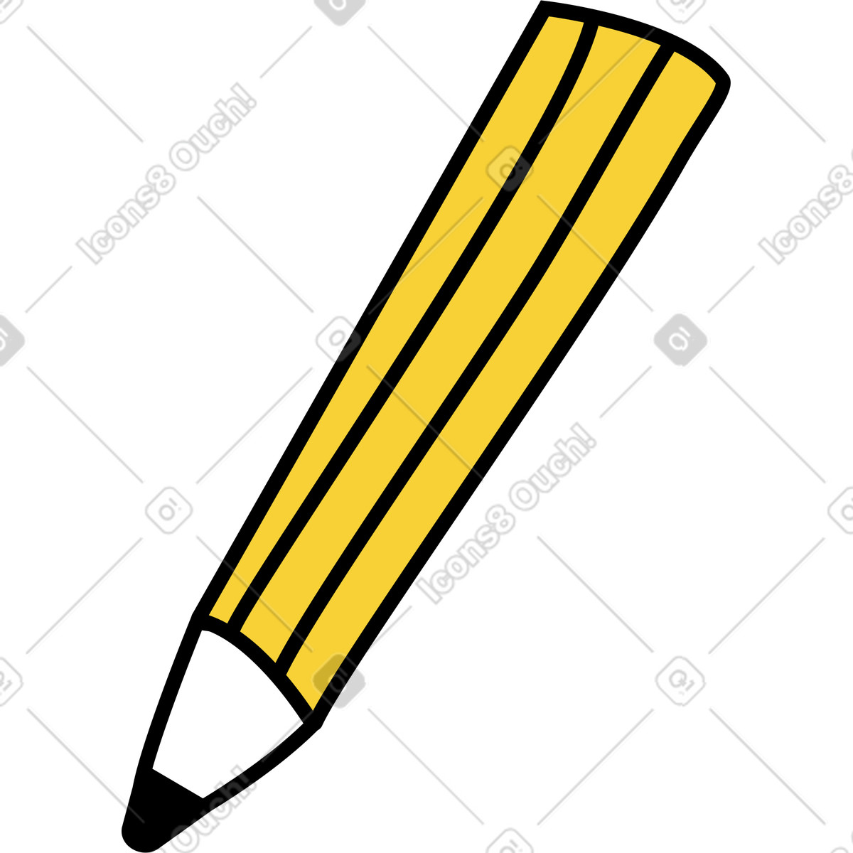 Yellow pen illustration in PNG, SVG
