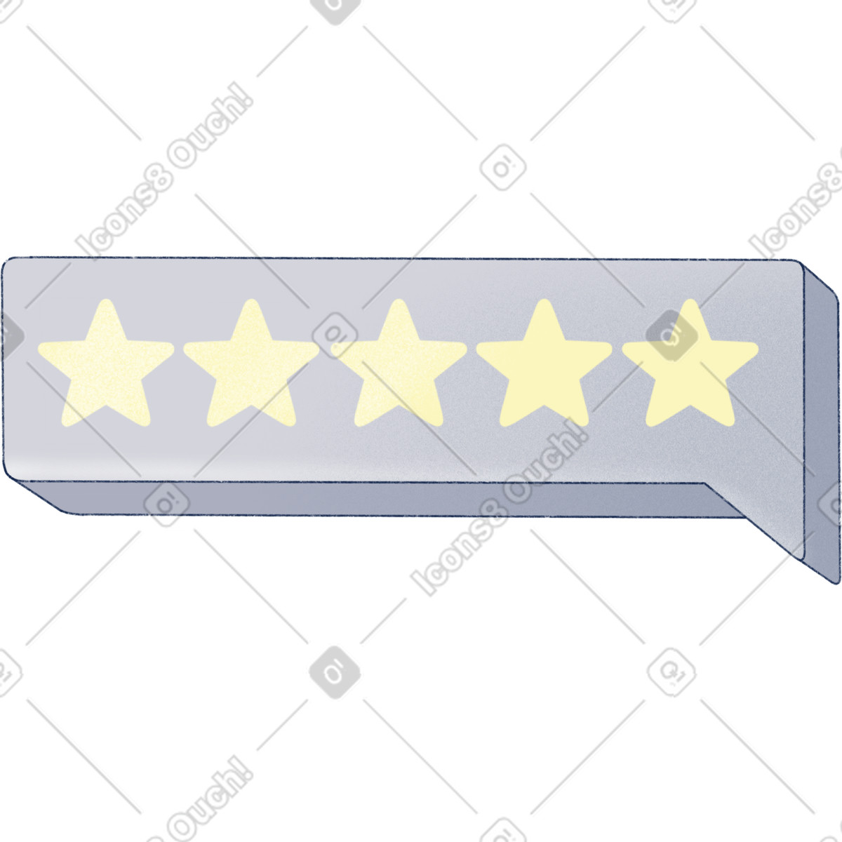 Bubble with five stars illustration in Haze style download in PNG, SVG