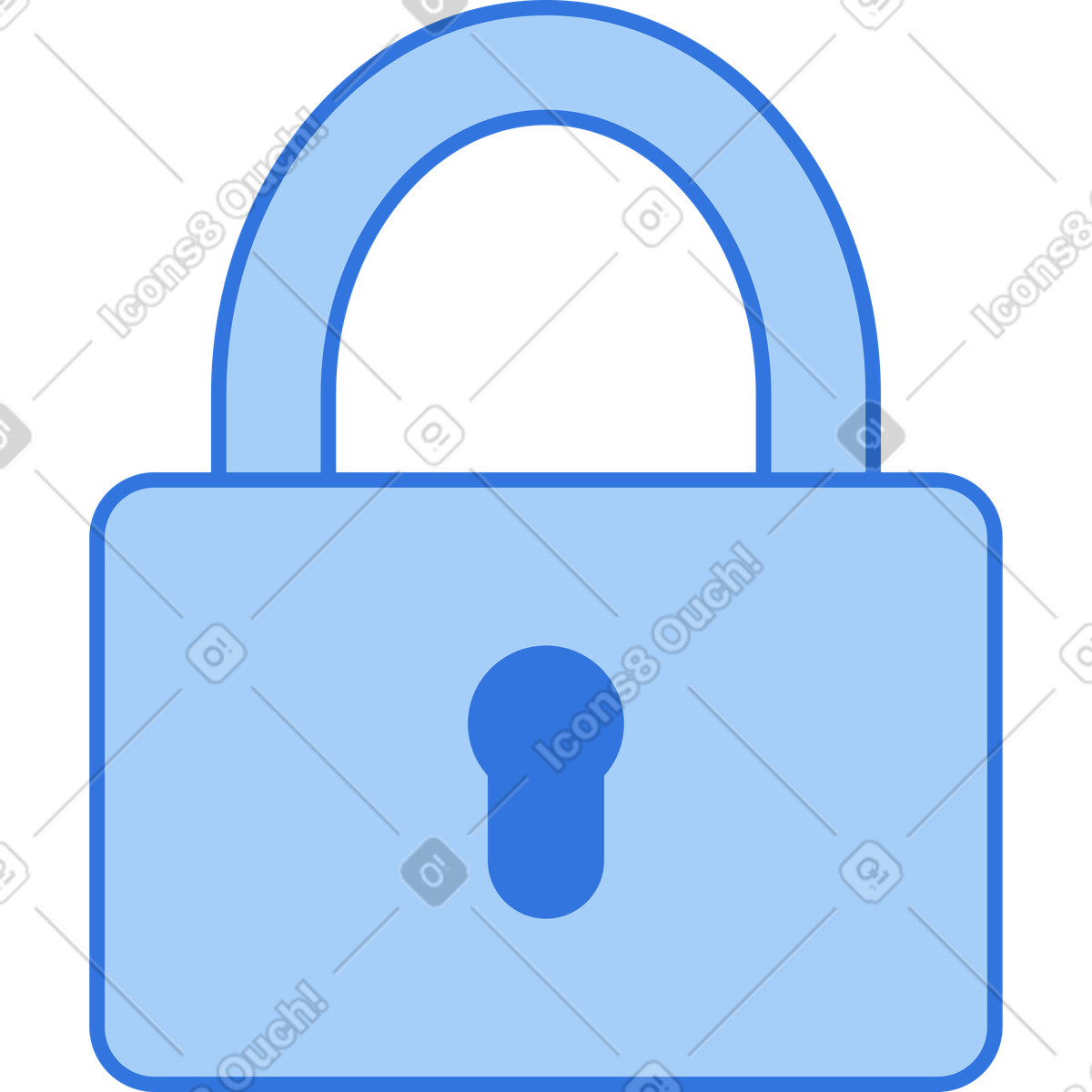 Lock illustration in Sky style download in PNG, SVG