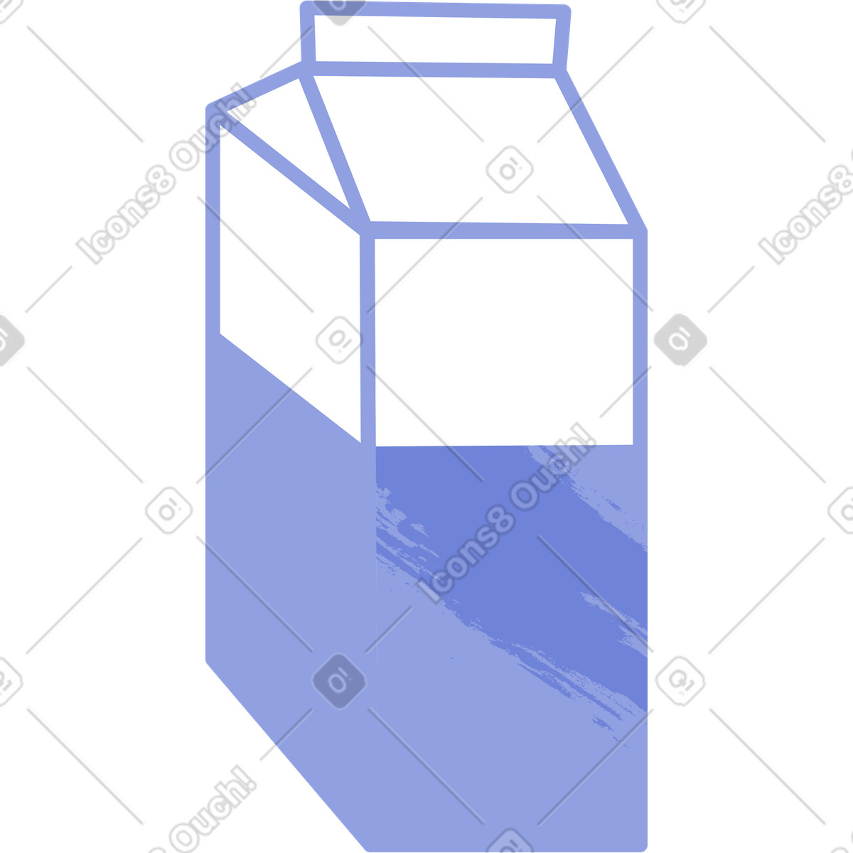 Ilustración Bolsa de leche papel en estilo Juicy a descargar en PNG y SVG