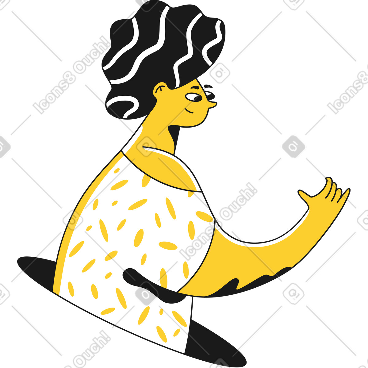 Holding della donna illustrazione in stile Taxi scarica in PNG, SVG