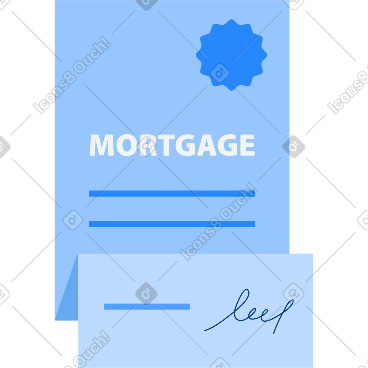 Mortgage contract illustration in Urban style download in PNG, SVG