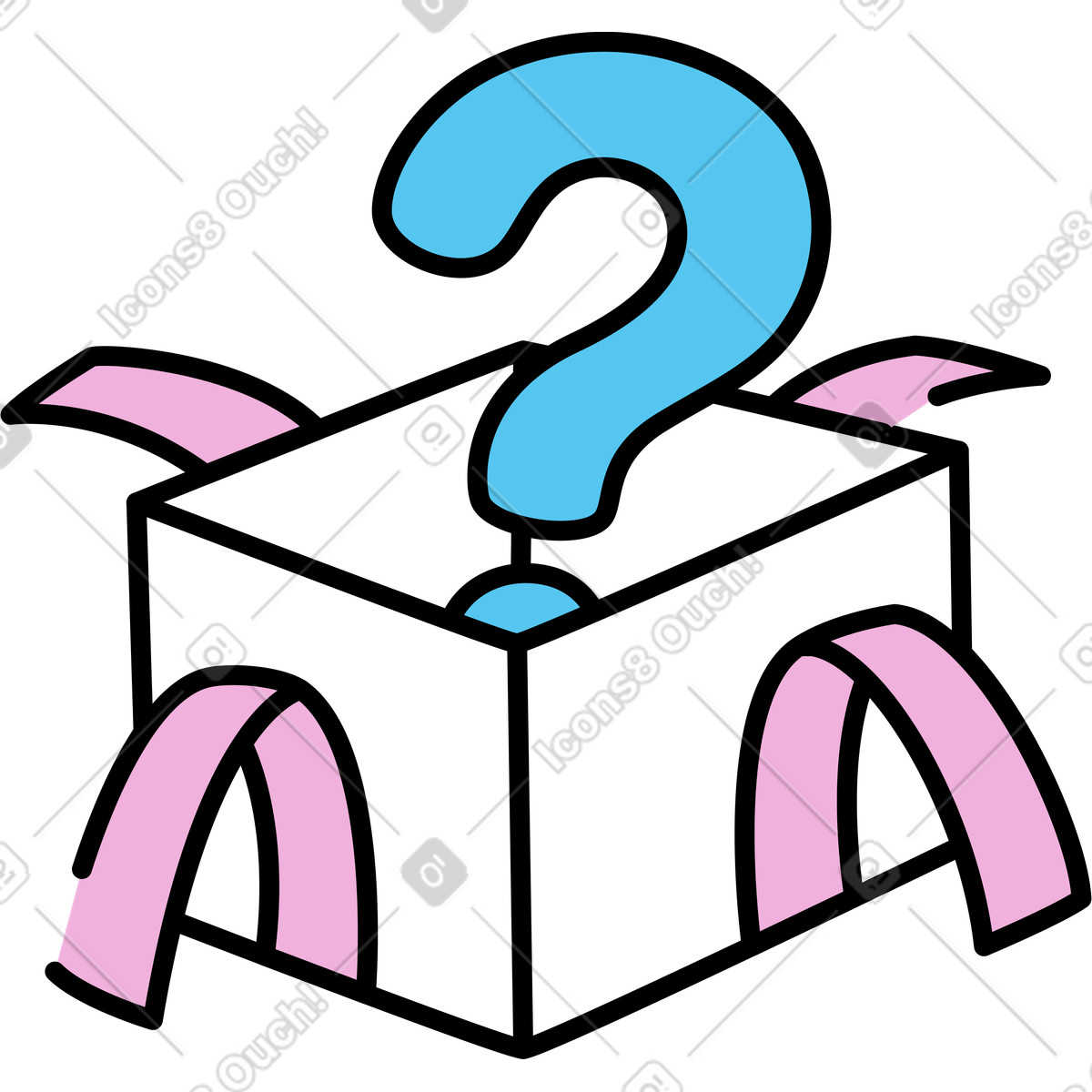 Illustration Cadeau avec question dans le style Mochi à télécharger aux formats PNG, SVG