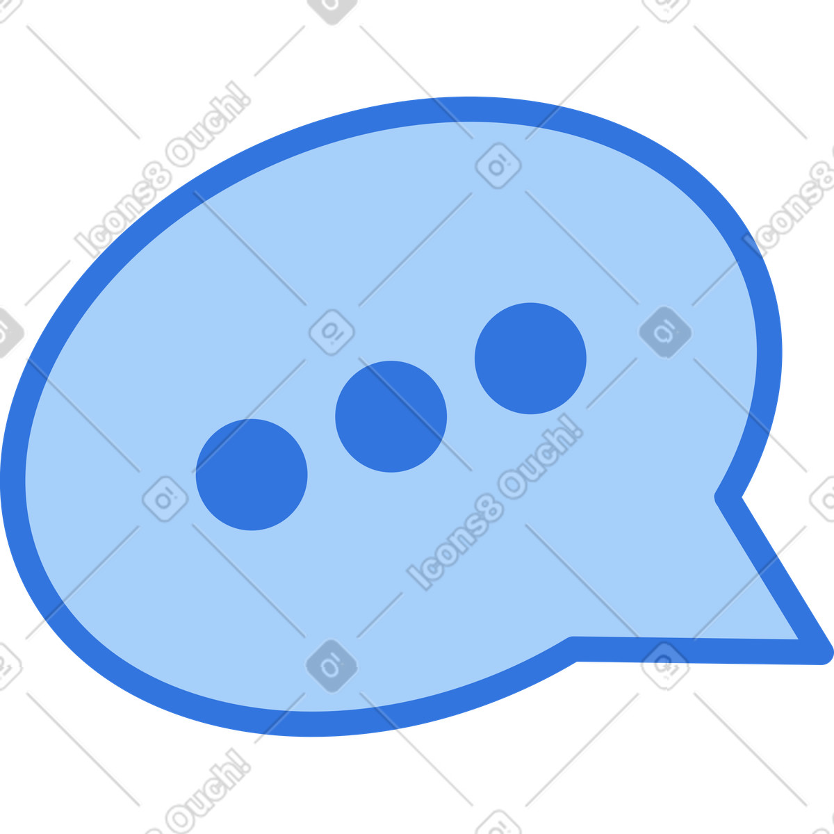 Speech bubble with three dots illustration in Sky style download in PNG, SVG