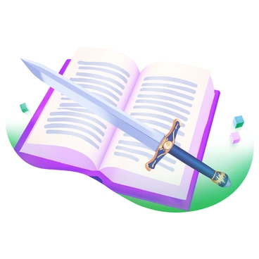 A modern pastel illustration featuring a large open law book with pages visible, displaying text in a clear font. On top of the book, a sleek, silver pen is positioned at an angle, crossing over a decorative sword with an ornate handle. The sword has a polished blade that reflects light subtly. The background consists of soft pastel colors, enhancing the focus on the book, pen, and sword.