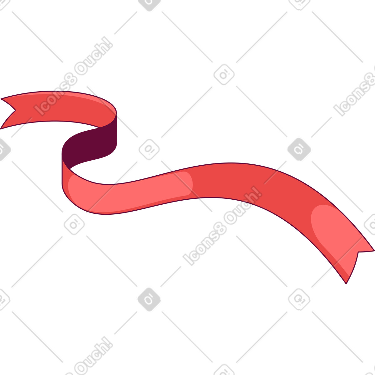 Ilustración Red ribbon finish en estilo Handy a descargar en PNG y SVG