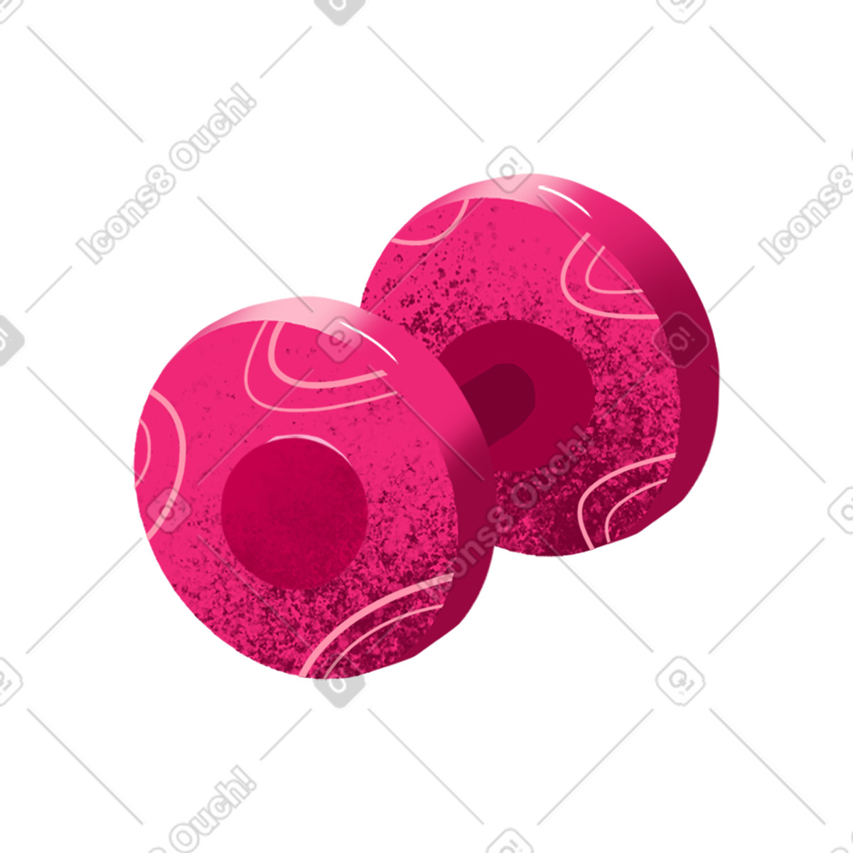 Pink dumbbell-Illustration im Flare-Stil als Download in PNG, SVG