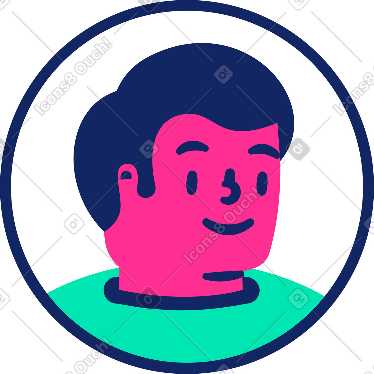Man face id illustration in PNG, SVG