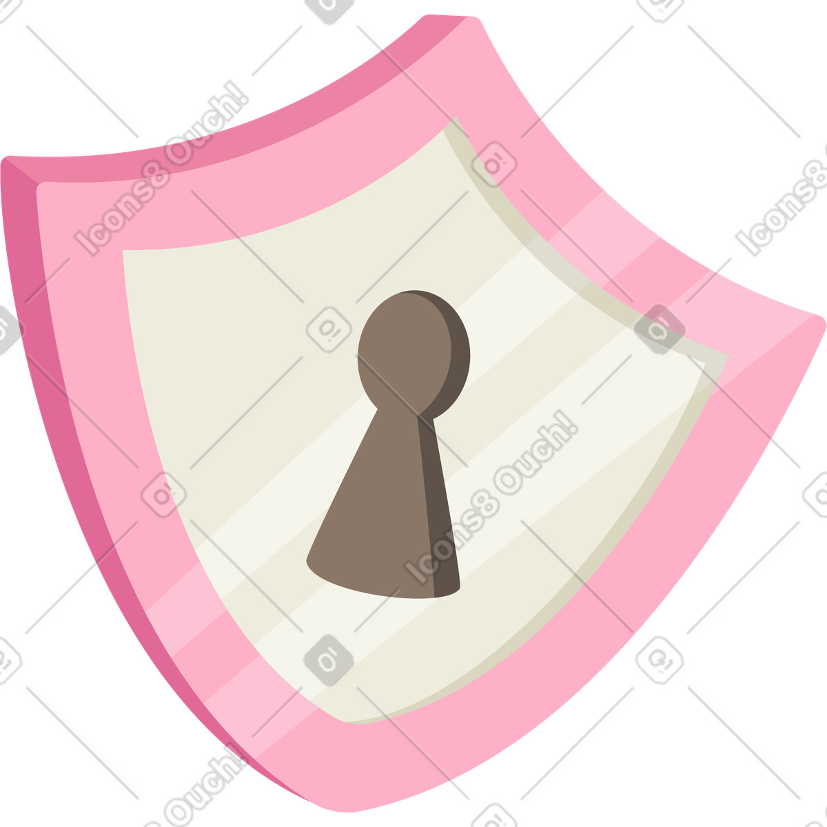 Social 스타일의 열쇠 구멍 방패 일러스트레이션 PNG, SVG 다운로드