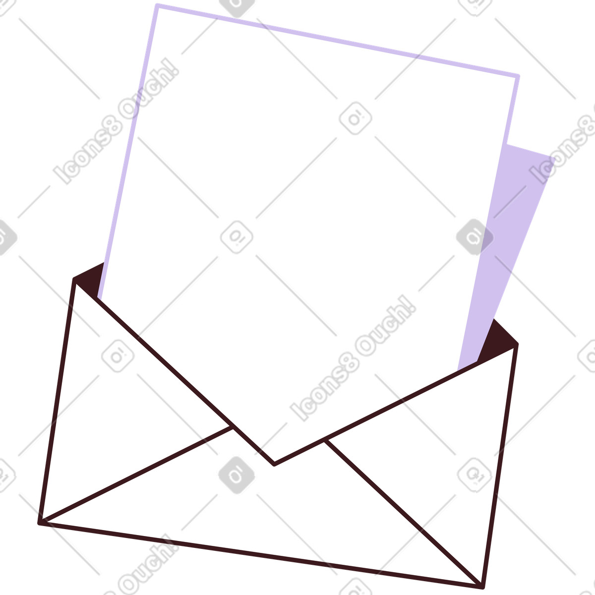 Illustration Lettre avec papier dans le style Folks à télécharger aux formats PNG, SVG